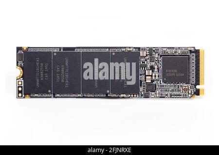 NVME M.2 SSD 2280 3Dnand SLC drive stick isolated on white background Stock Photo