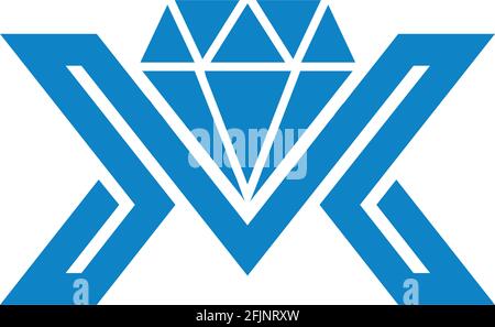 letter M diamond logo icon vector concept graphic design Stock Vector