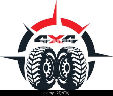off road compass logo icon vector concept graphic design Stock Vector