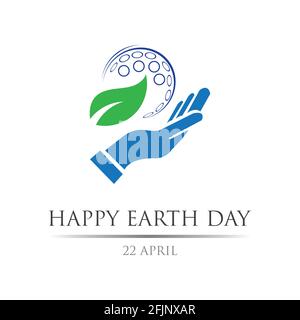 earth day logo illustration design template,happy earth day 22 april Stock Vector