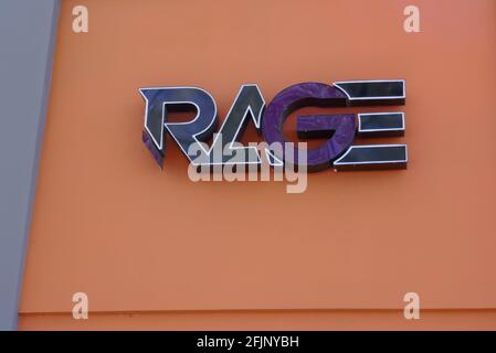 West Hollywood, California, USA 18th April 2021 A general view of atmosphere of Rage Nightclub, closed permanently now, singer Lance Bass of NSync soon opening a new nightclub here at 8911 Santa Monica Blvd on April 18,  2021 in West Hollywood, California, USA. Photo by Barry King/Alamy Stock Photo Stock Photo