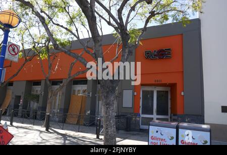 West Hollywood, California, USA 18th April 2021 A general view of atmosphere of Rage Nightclub, closed permanently now, singer Lance Bass of NSync soon opening a new nightclub here at 8911 Santa Monica Blvd on April 18,  2021 in West Hollywood, California, USA. Photo by Barry King/Alamy Stock Photo Stock Photo