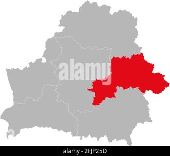Mahilyow province isolated on Belarus map. Backgrounds and Wallpapers. Stock Vector
