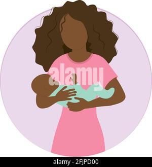 Beautiful mother holding her baby Stock Vector