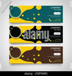 set of promotional banners vector shape Stock Vector