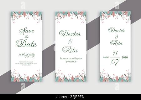 set of vertical wedding banners Stock Vector