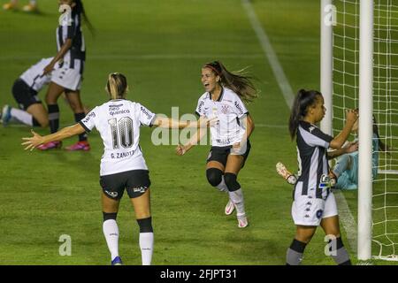 Ketlen (#17 Santos) and Katiuscia (#2 Corinthians) during the Campeonato  Paulista Feminino football match between Corinthians x Santos at Parque Sao  Jorge in Sao Paulo, Brazil. Richard Callis/SPP Credit: SPP Sport Press