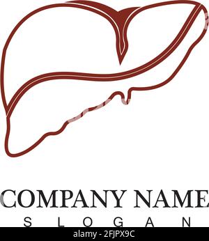 liver icon flat logo Stock Vector