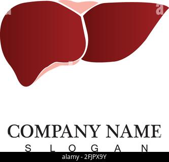 liver icon flat logo Stock Vector