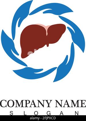 liver icon flat logo Stock Vector