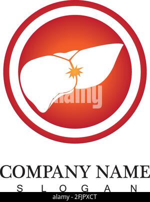 liver icon flat logo Stock Vector