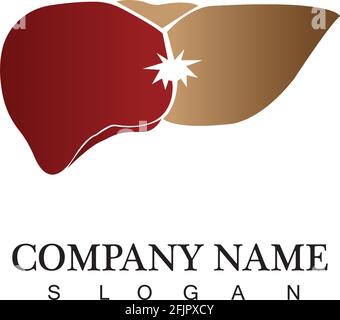 liver icon flat logo Stock Vector