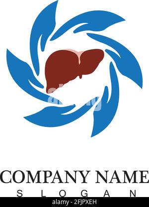 liver icon flat logo Stock Vector