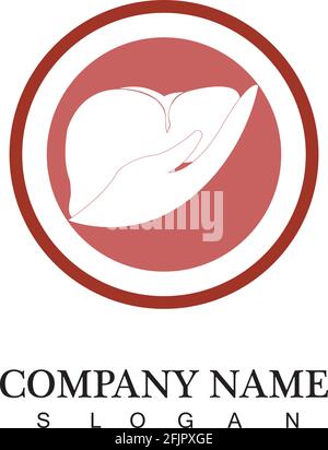liver icon flat logo Stock Vector