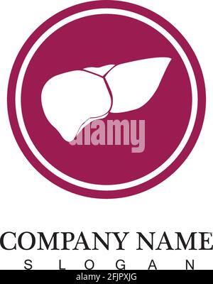 liver icon flat logo Stock Vector