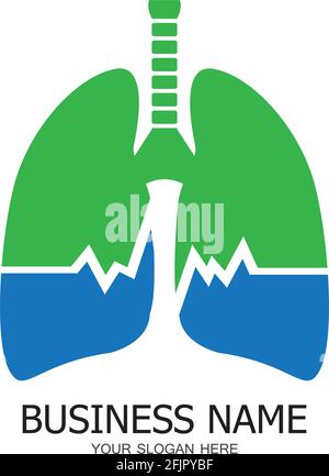 lung health care logo icon design Stock Vector