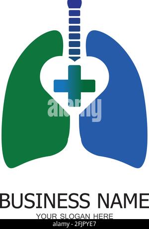 lung health care logo icon design Stock Vector