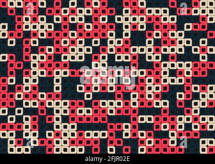 Abstract Geometrical generative computational art illustration Stock Vector