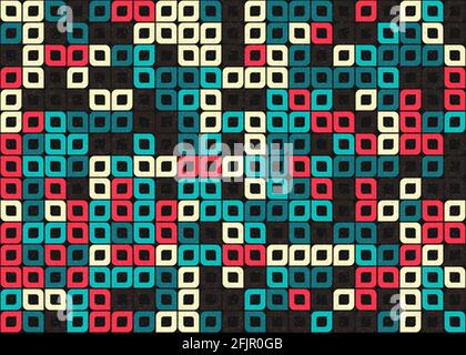 Abstract Geometrical generative computational art illustration Stock Vector