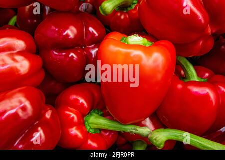 Nigerian Bell Peppers on display in supermarket Stock Photo - Alamy