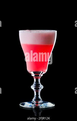 Cocktail Clover club isolated on black background Stock Photo