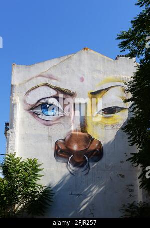 A decorated building in Lisbon, Portugal. Stock Photo