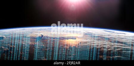 Worldwide fast internet network concept. 4th Industrial Revolution. Global communications and networking. Cloud computing Stock Photo