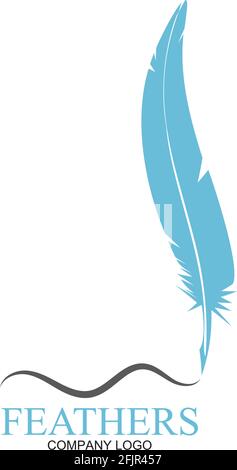 feather pen write sign logo template app icons Stock Vector