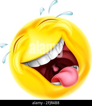 Laughing Emoticon Cartoon Face Icon Stock Vector