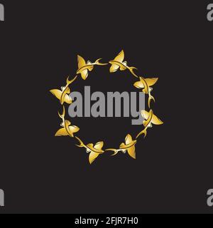 gold flying fish logo vector icon design template Stock Vector