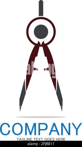 divider icon vector.surveyor and geometry,engineer,architect,school symbol,flat vector illustration Stock Vector