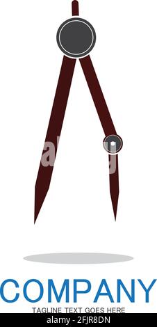 divider icon vector.surveyor and geometry,engineer,architect,school symbol,flat vector illustration Stock Vector