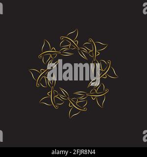 gold flying fish logo vector icon design template Stock Vector