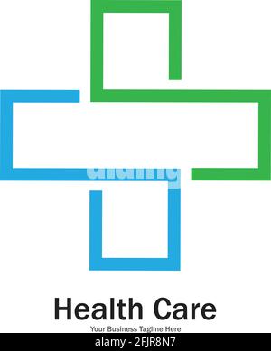 Modern cross logo. Health, medical icon template - Vector Stock Vector