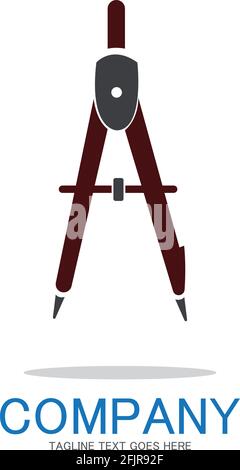divider icon vector.surveyor and geometry,engineer,architect,school symbol,flat vector illustration Stock Vector