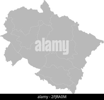 Uttarakhand districts map. Indian State. Gray background. Business concept and backgrounds. Stock Vector