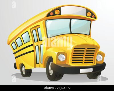 Yellow Student School Bus Vector Illustration Cartoon Clipart Stock Vector