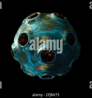 Sci-fi Orb Isolated On Black Background Stock Photo