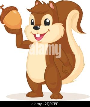 Squirrel Chipmunk Cartoon Character Mascot Vector Illustration Drawing Stock Vector
