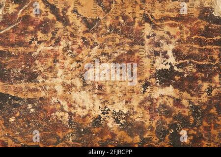Brown, ancient, burnt printed page texture background Stock Photo