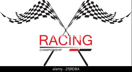 Race flag icon, simple design illustration vector Stock Vector