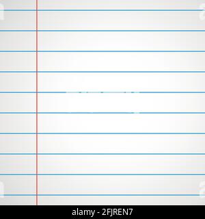 Ruled paper pattern. Blue and red. Printable. Vector illustration, flat design Stock Vector