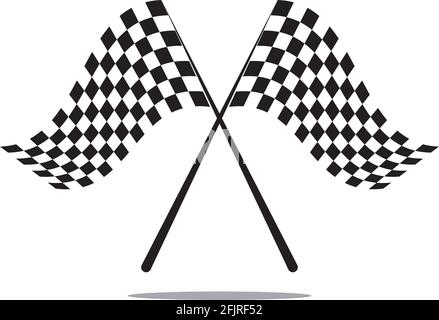 Race flag icon, simple design illustration vector Stock Vector