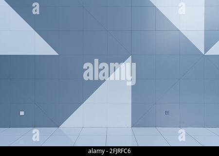 Modern blue and white tile wall background Stock Photo