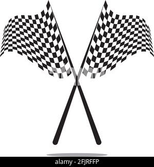 Race flag icon, simple design illustration vector Stock Vector