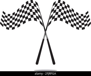 Race flag icon, simple design illustration vector Stock Vector