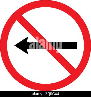 No entry warning sign. It indicates this direction is not allowed to travel. Stock Vector