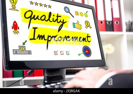 Quality improvement concept shown on a computer screen Stock Photo
