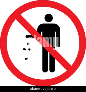 No littering sign. Perfect for backgrounds, backdrop, sticker, label, sign, symbol, icon etc. Stock Vector
