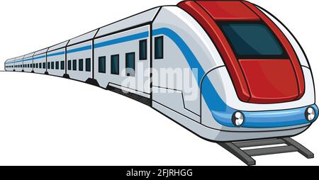 Metro Train Subway Express Intercity Cartoon Vector Illustration Stock Vector